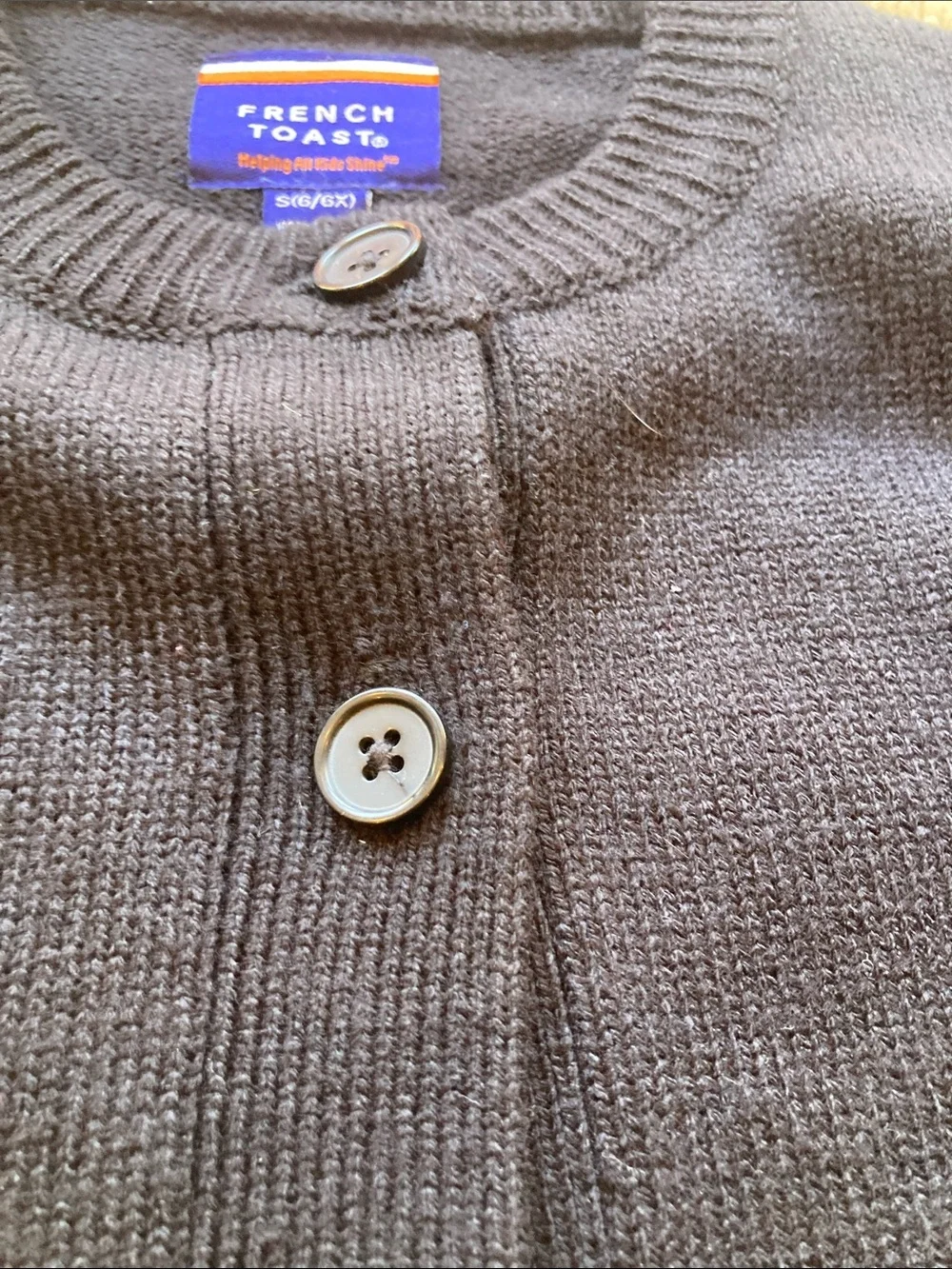 French Toast Girls Black Button-Front Knit Cardigan